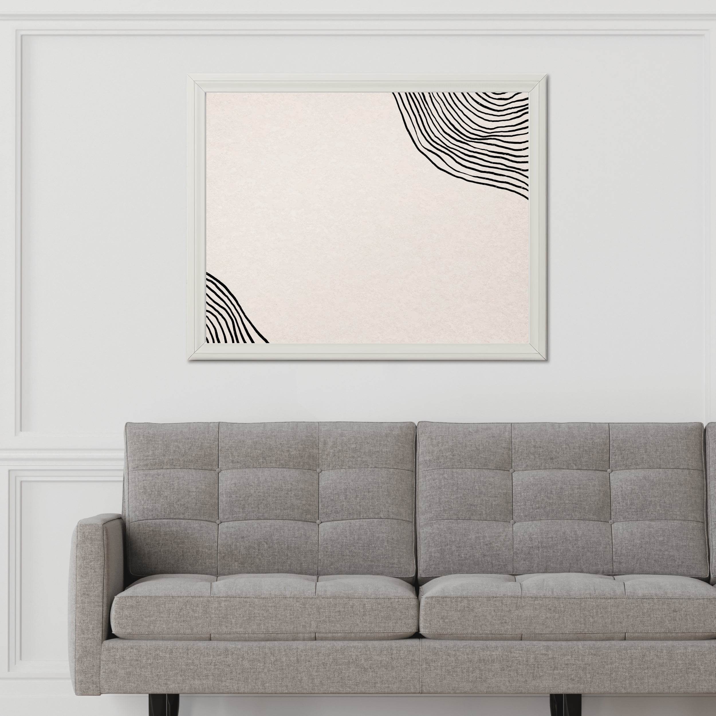 Black And White Wavy Lines Wall Art - beink online art store