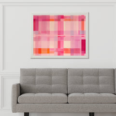 Grid of Squares in Shades of Pink and Orange