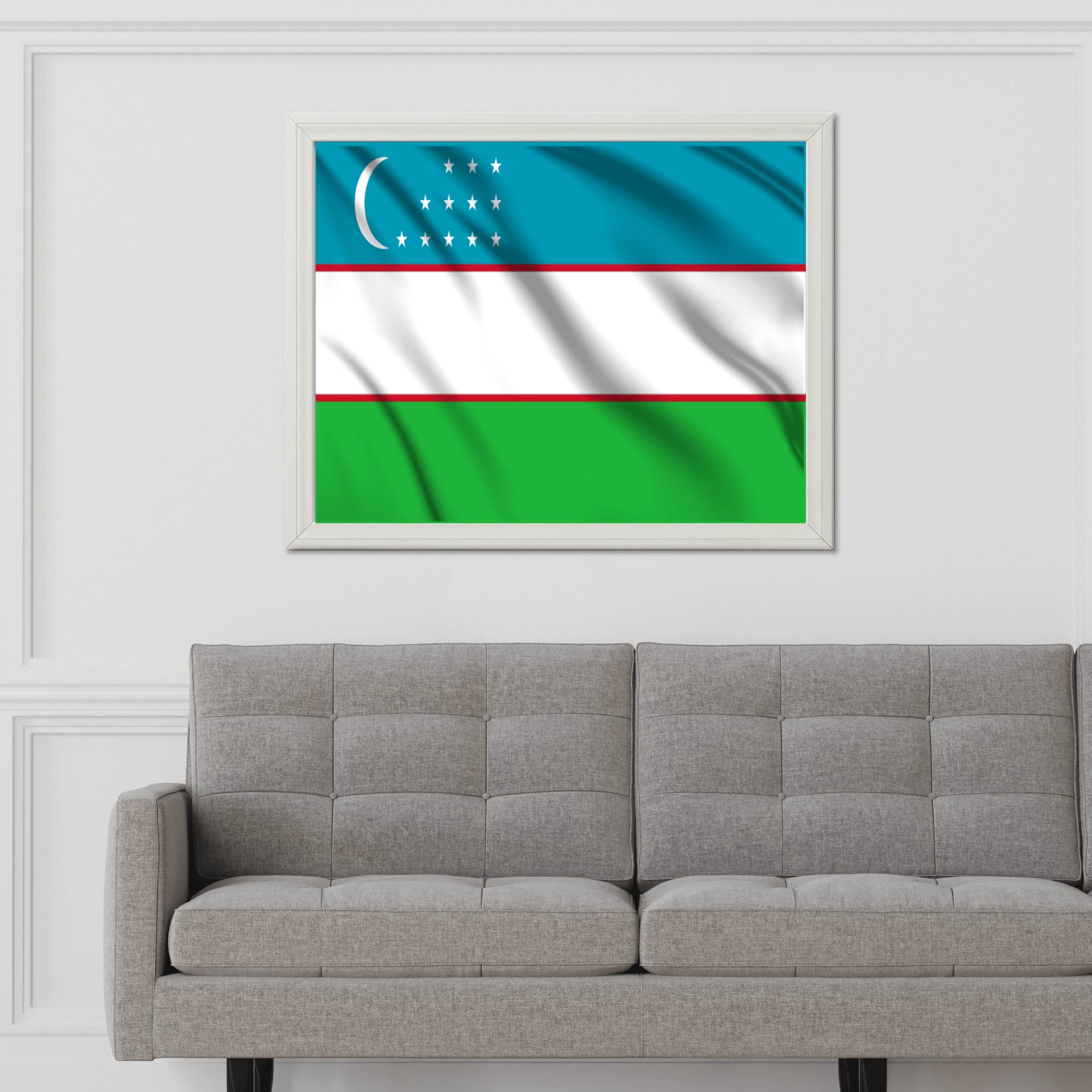 Uzbekistan National Flag Wall Art - beink online art store