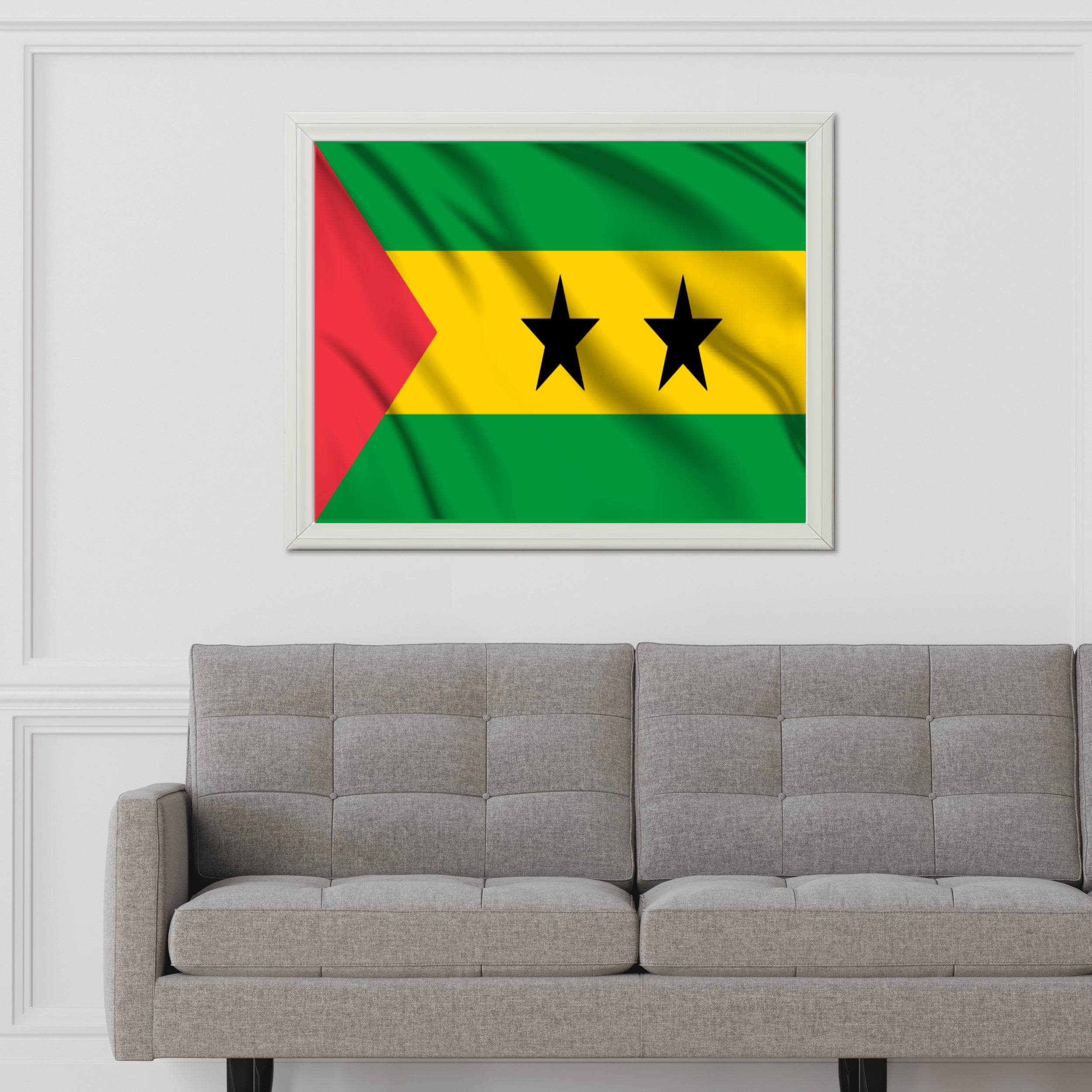 São Tomé and Príncipe National Flag Wall Art - beink online art store