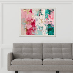 Hand Painted Oil Painting Pink Abstract