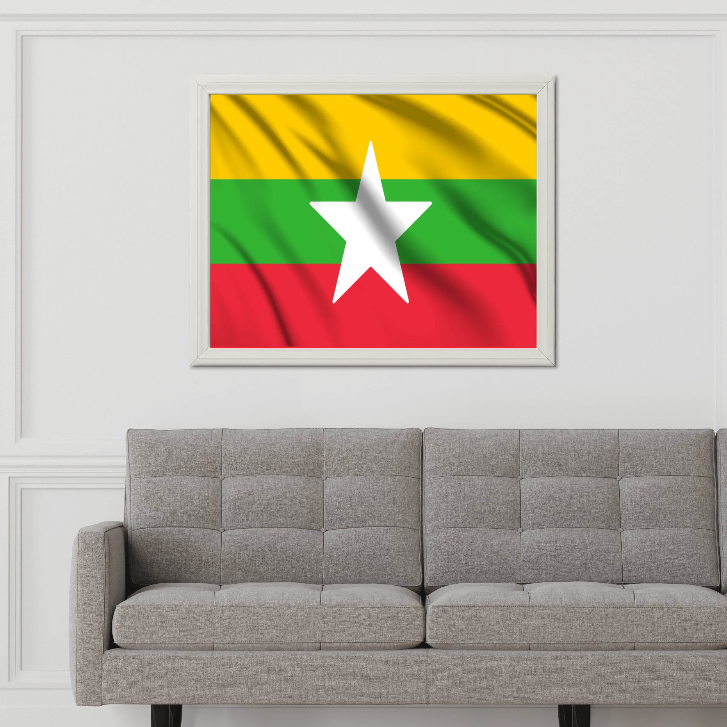 Myanmar National Flag Wall Art - beink online art store