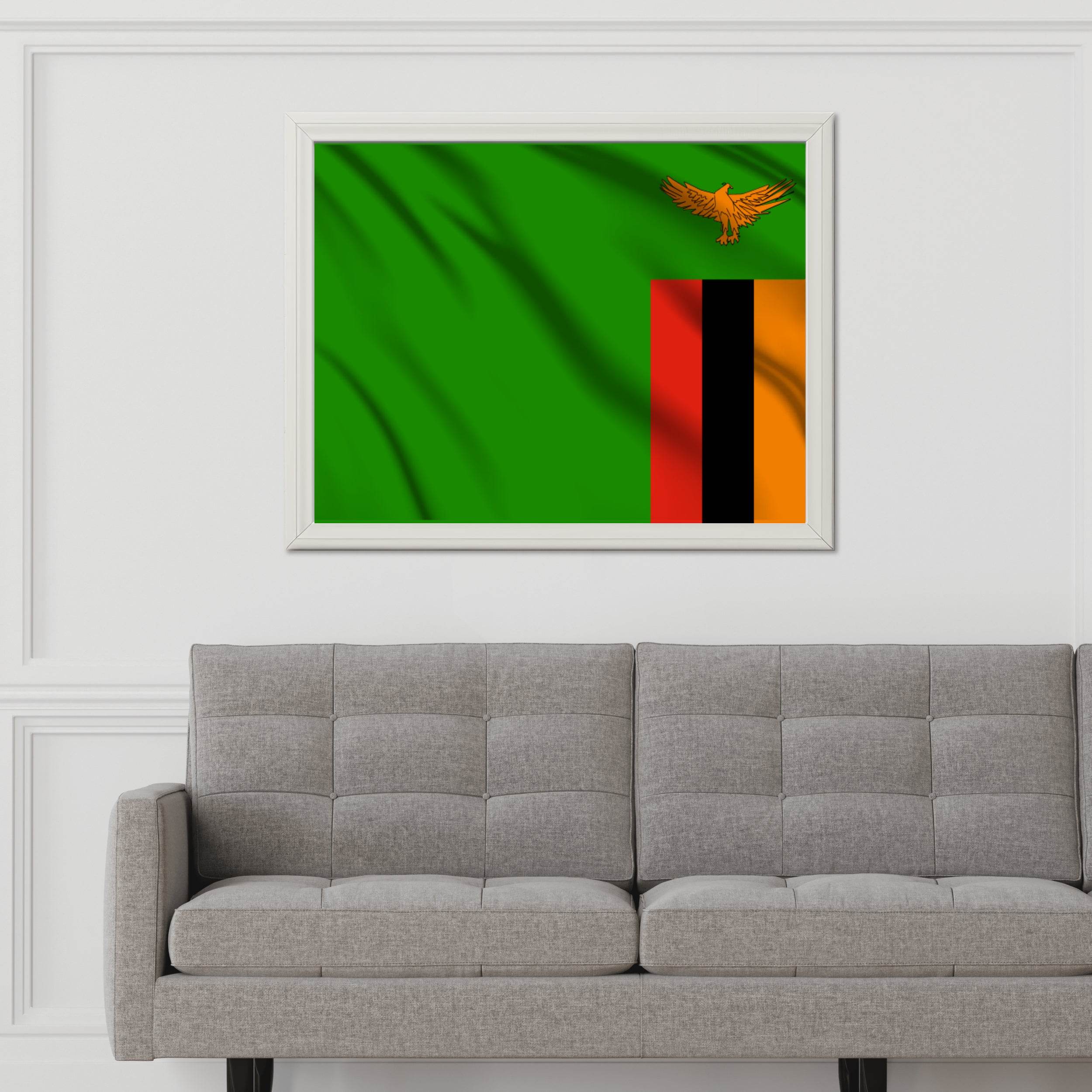 Zambia National Flag Wall Art - beink online art store