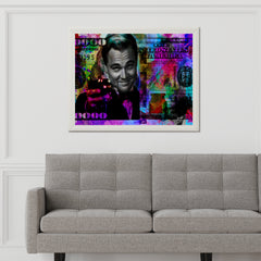 Leonardo DiCaprio - Colorful Dollar Background Wall Art