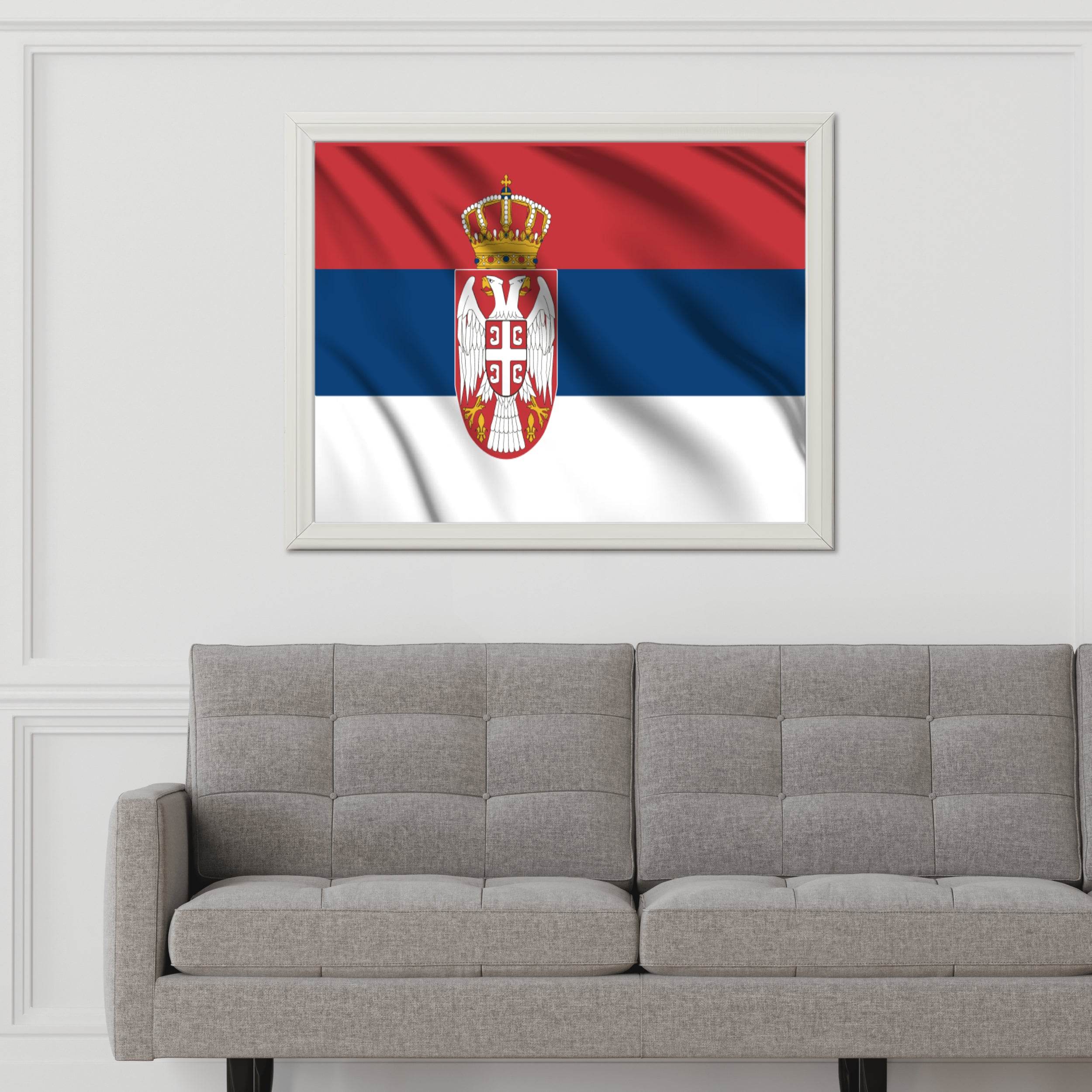 Serbia National Flag Wall Art - beink online art store