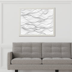 Black Thread Waves Abstract Wall Art