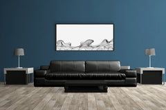 Handdrawn Thin Waves Abstract Wall Art