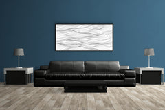 Black Thread Waves Abstract Wall Art