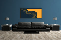 Particle Flow Digital Wave Abstract Wall Art