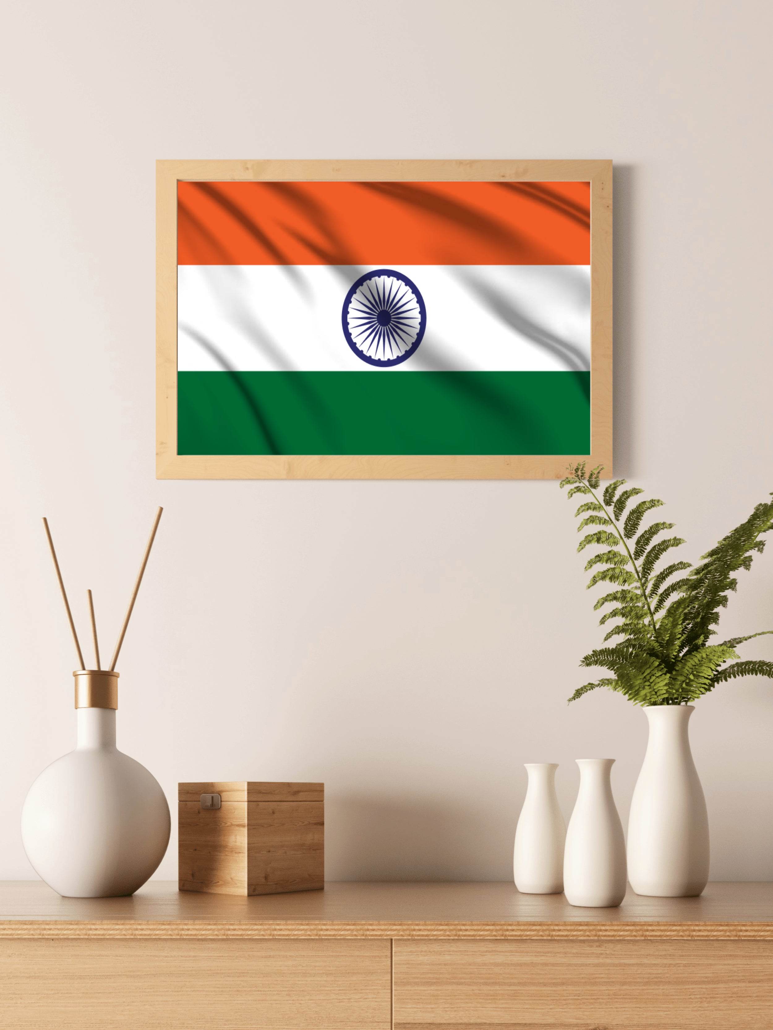 India National Flag Wall Art - beink online art store
