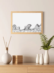 Handdrawn Thin Waves Abstract Wall Art