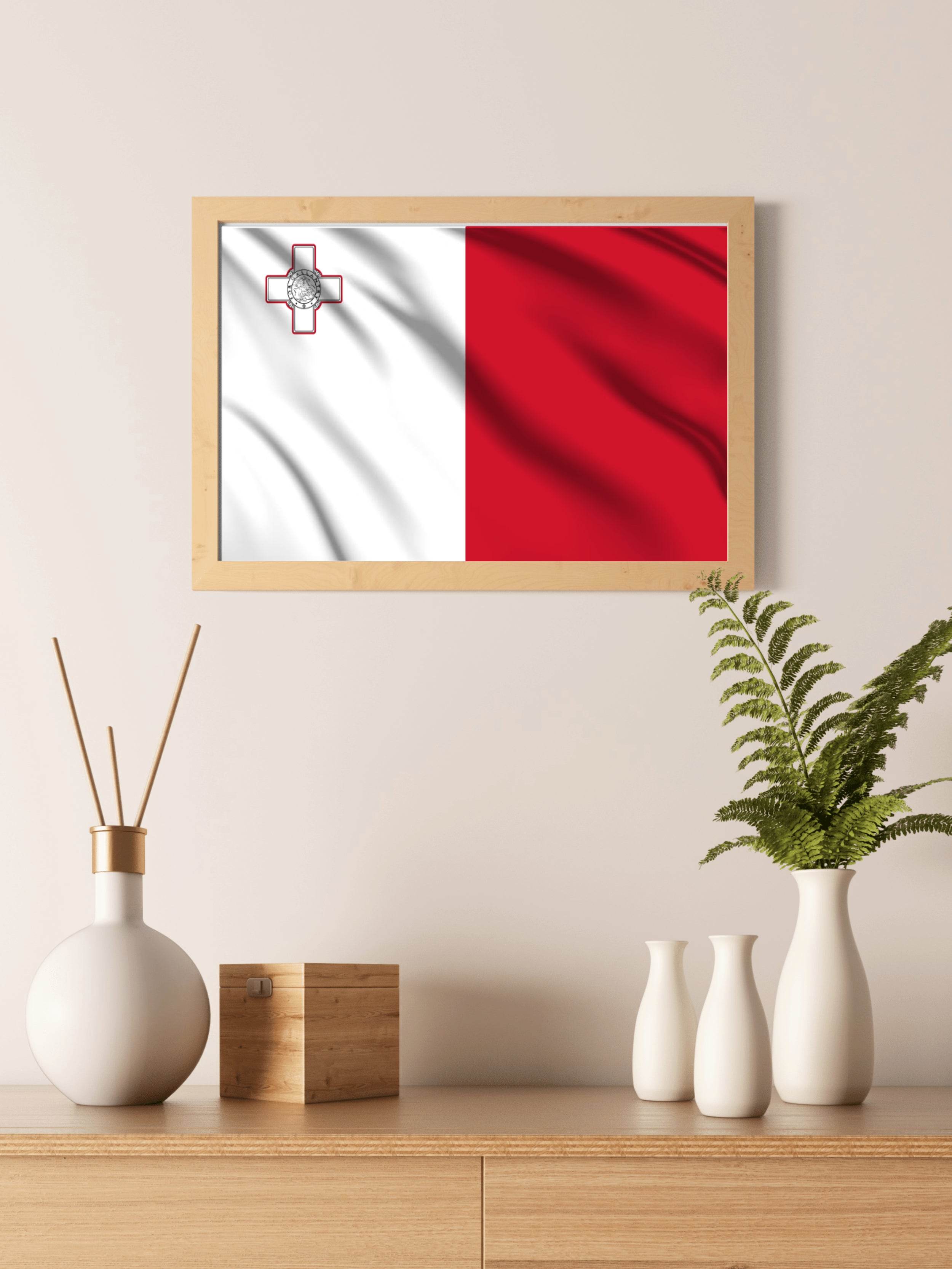 Malta National Flag Wall Art - beink online art store