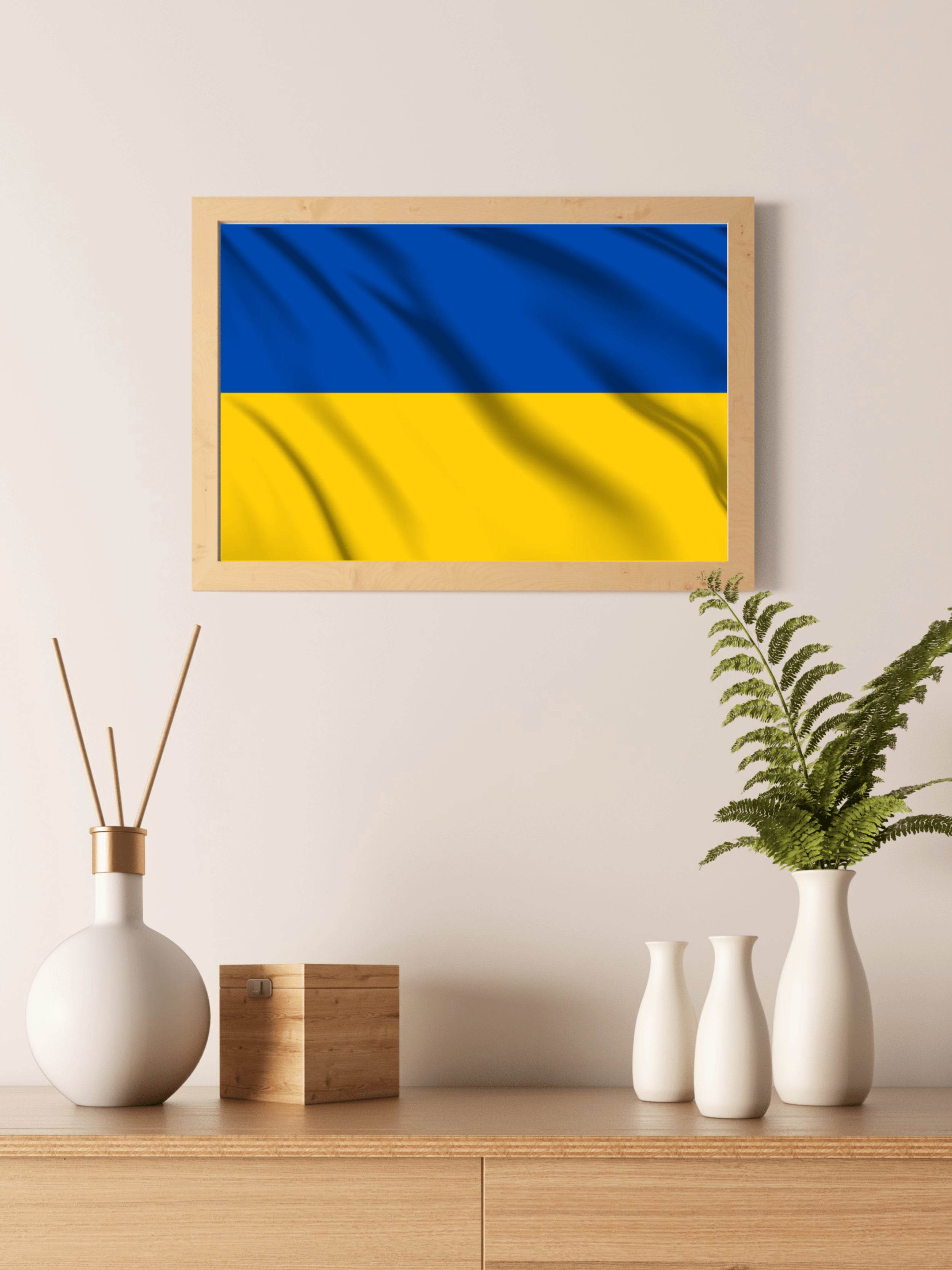 Ukraine National Flag Wall Art - beink online art store