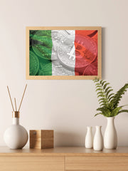 Crypto Bitcoin Money Flag Wall Art