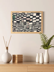 Black and White Geometric Abstraction Wall Art