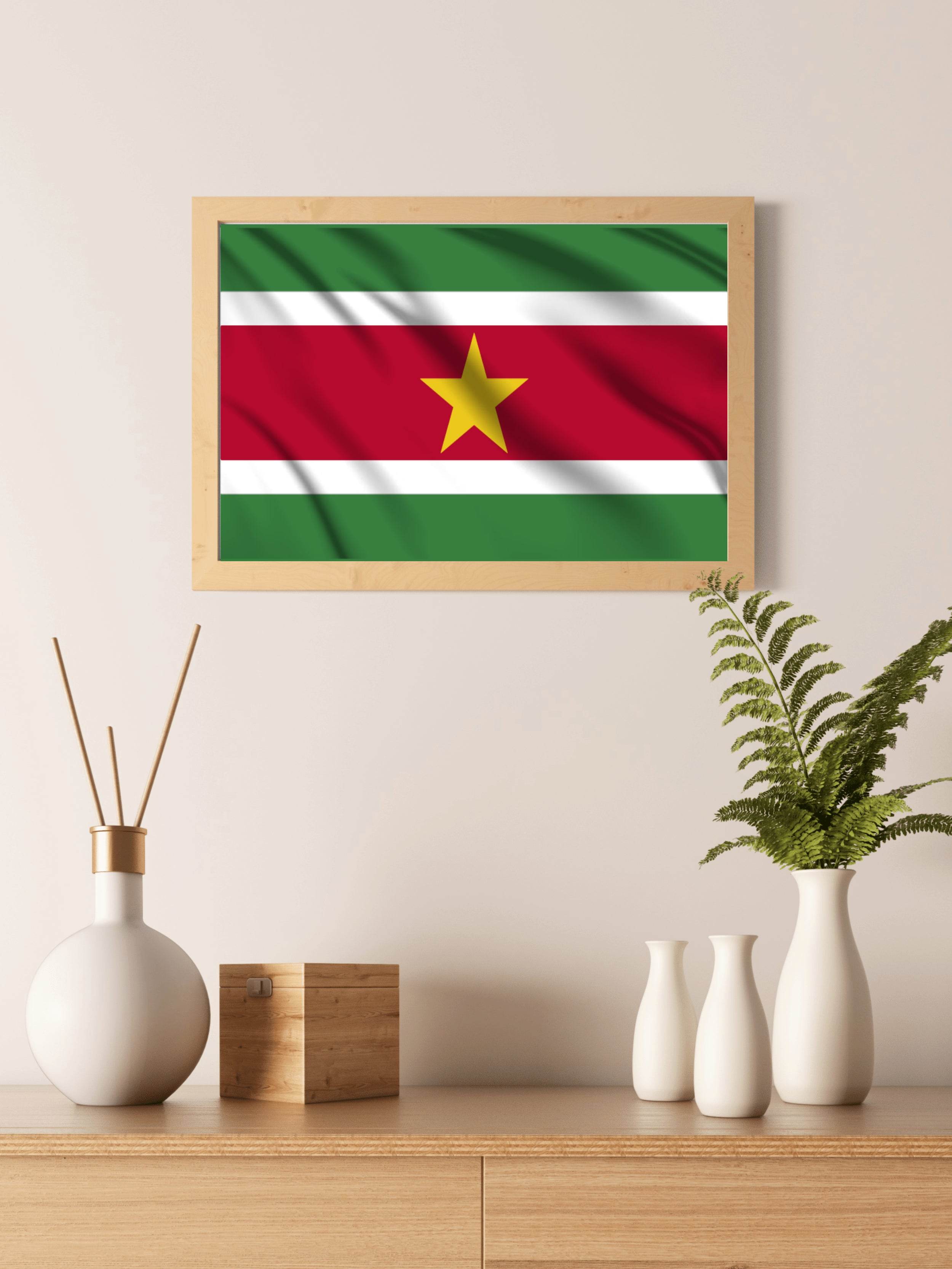 Suriname National Flag Wall Art - beink online art store