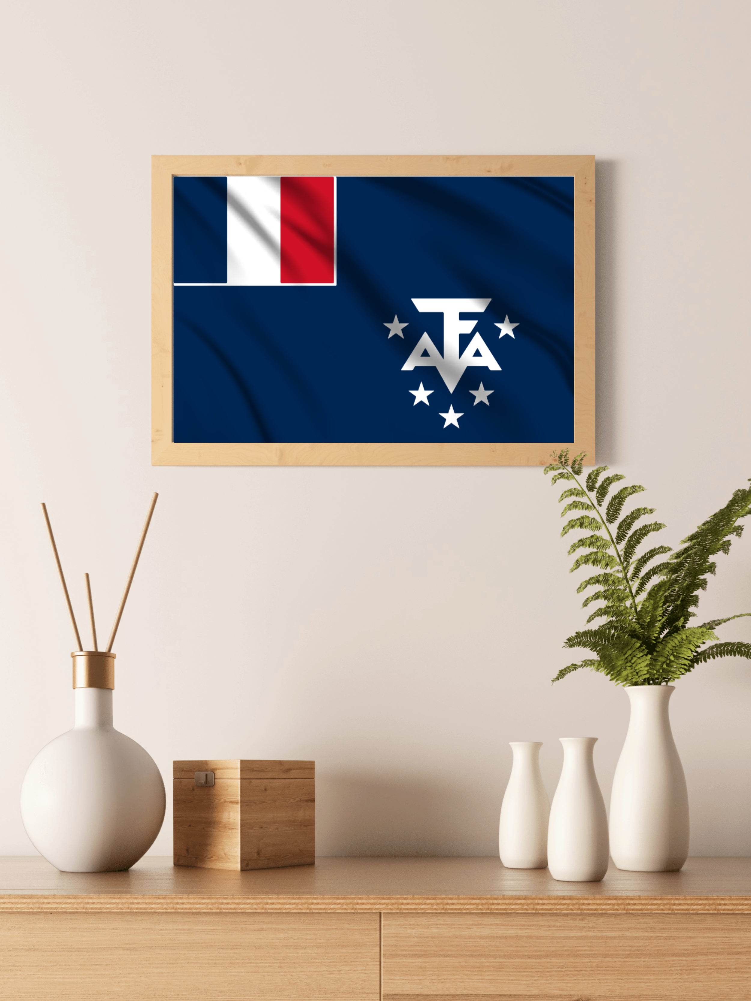 French Southern and Antarctic Lands National Flag Wall Art - beink online art store