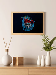 Neon Giyu Tomioka Anime Wall Art