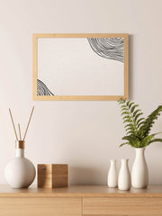 Black And White Wavy Lines Wall Art - beink online art store