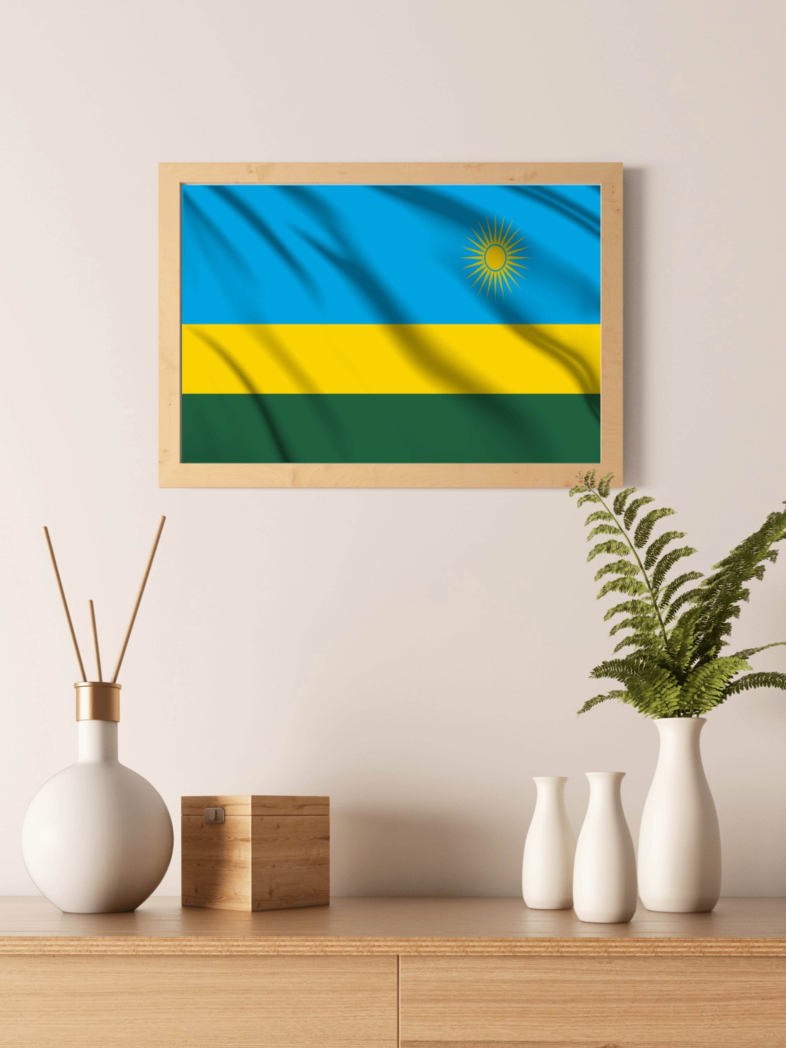 Rwanda National Flag Wall Art - beink online art store
