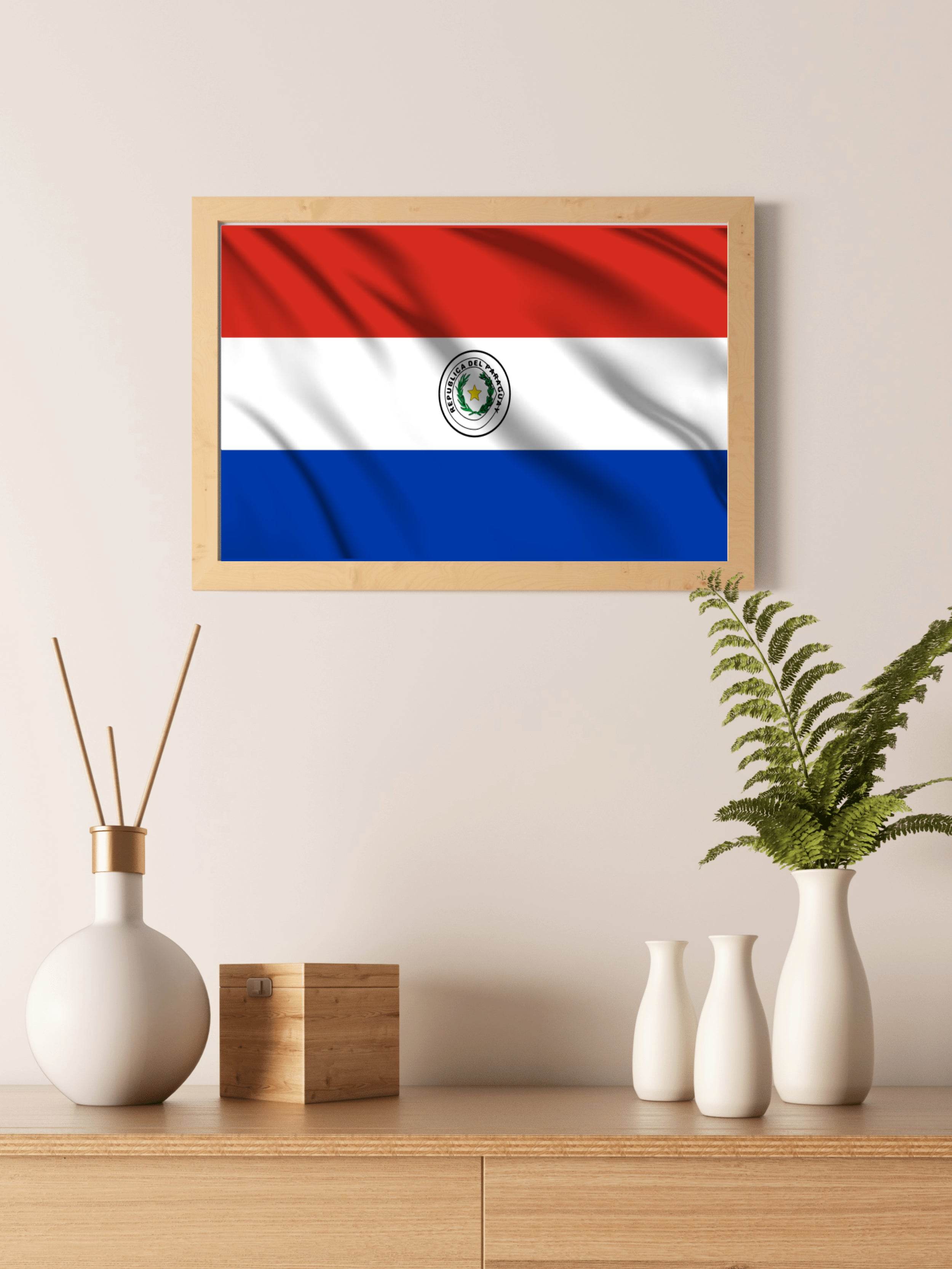 Paraguay National Flag Wall Art - beink online art store