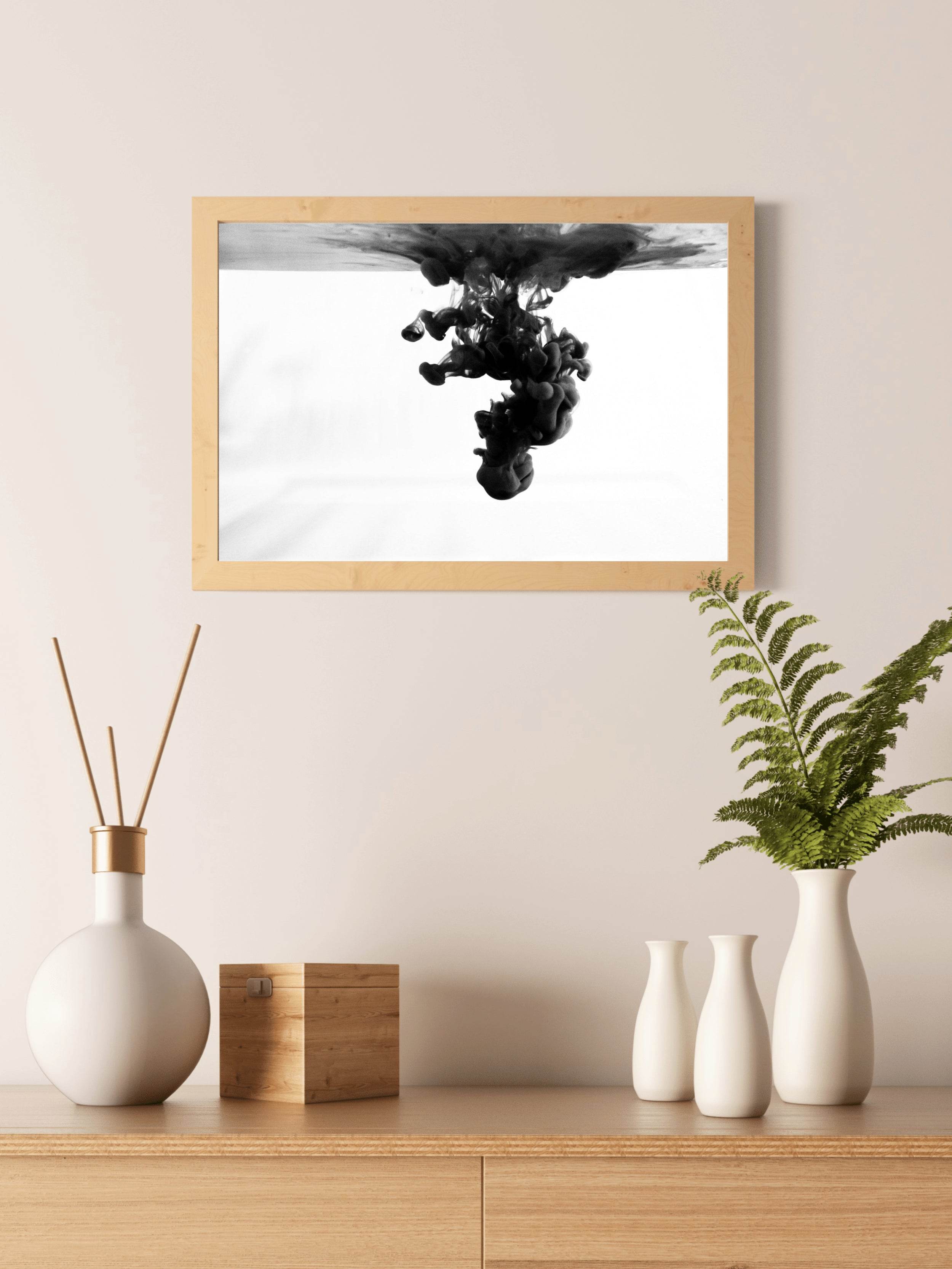 Liquid Pigment Black & White Wall Art - beink online art store