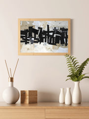 Black and White Chaos Modern  Wall Art