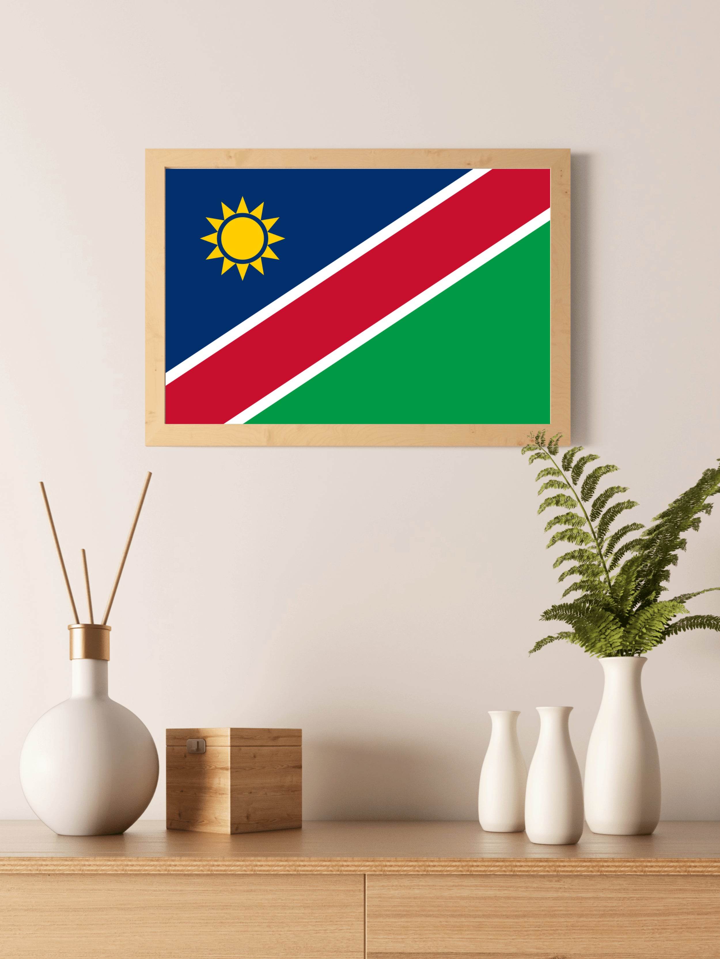 Namibia National Flag Wall Art - beink online art store