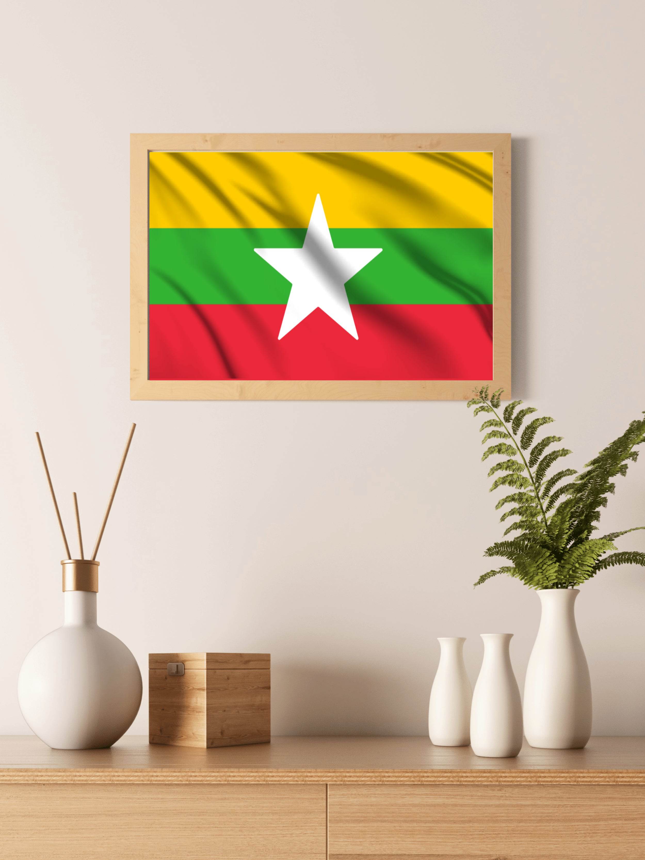 Myanmar National Flag Wall Art - beink online art store