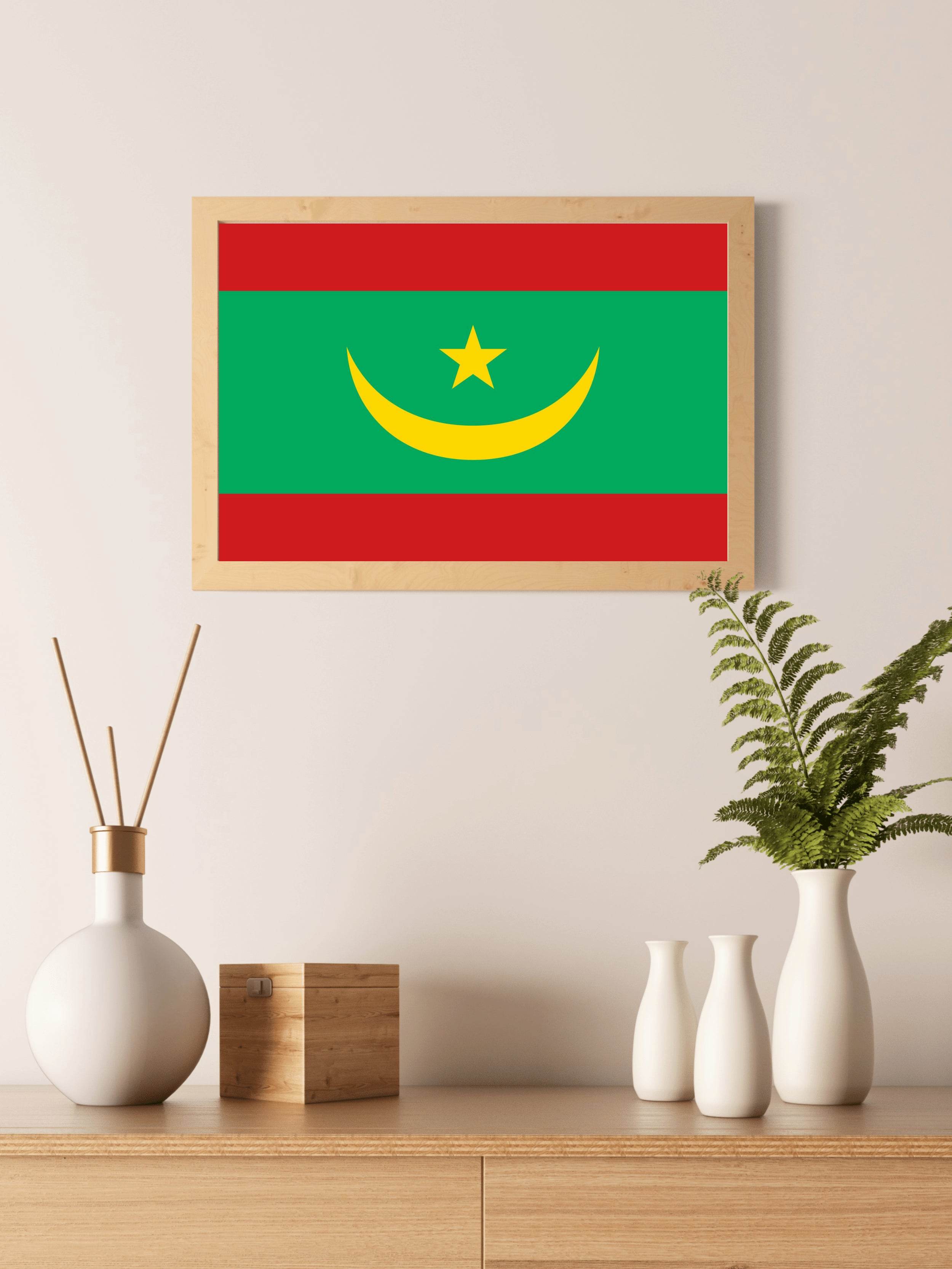 Mauritania National Flag Wall Art - beink online art store