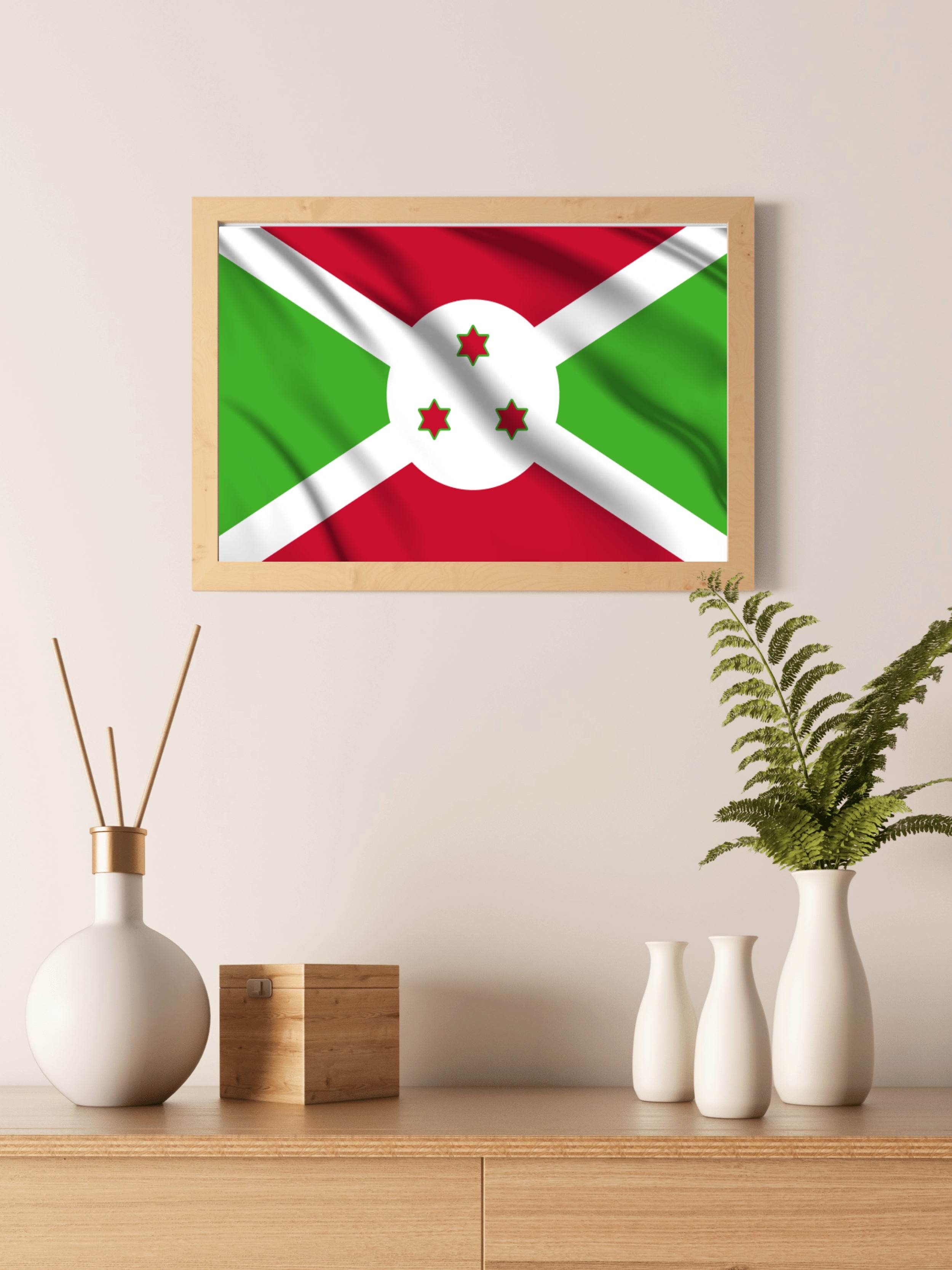 Burundi National Flag Wall Art - beink online art store