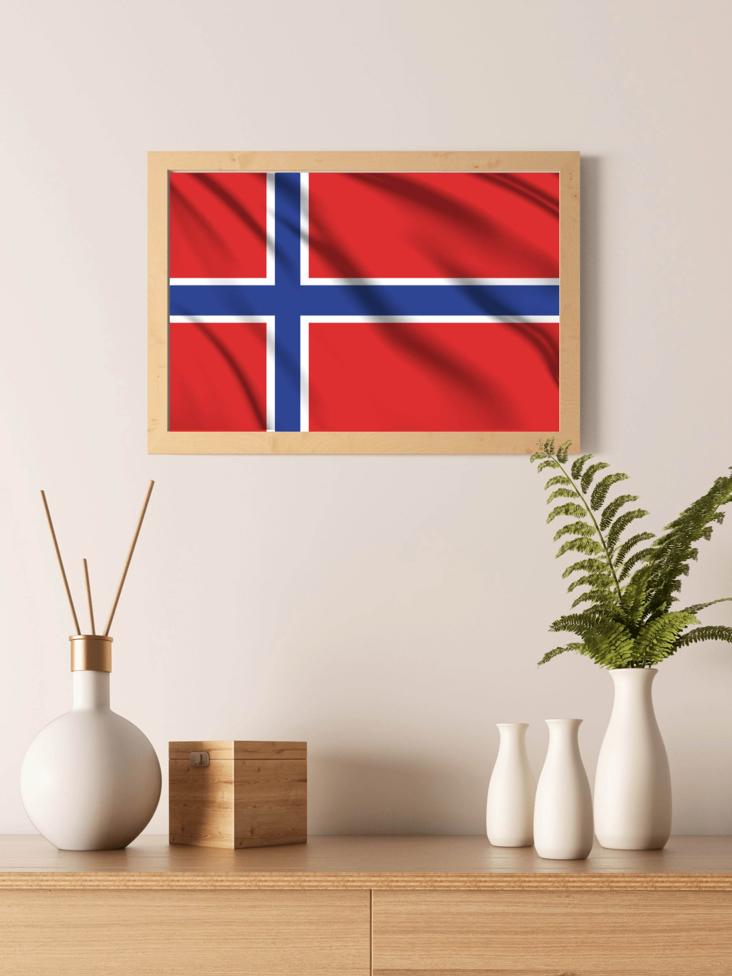 Norway National Flag Wall Art - beink online art store