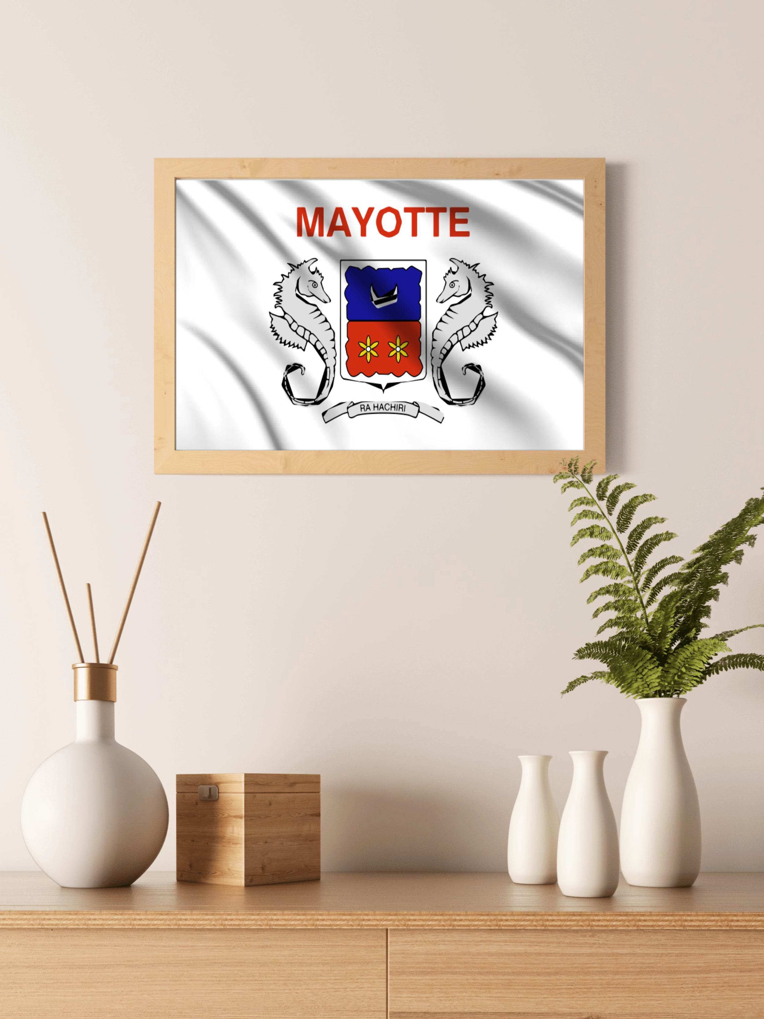 Mayotte National Flag Wall Art - beink online art store