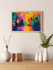 Vibrant Abstract Colorful Strokes Acrylic Painting