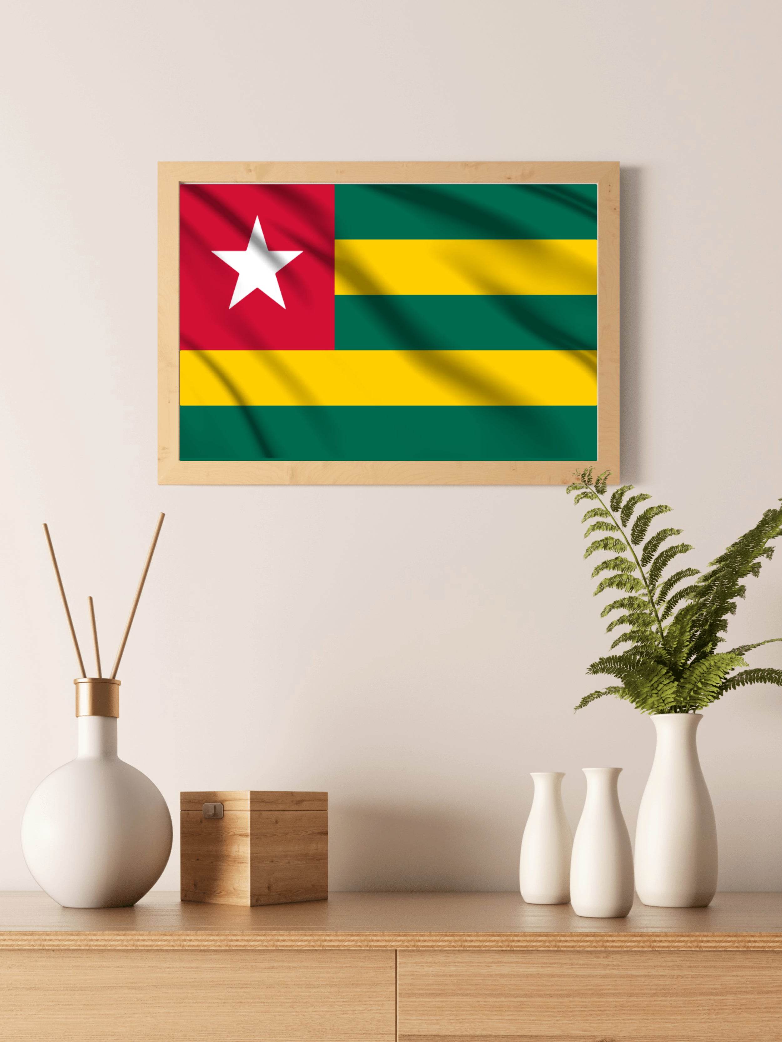 Togo National Flag Wall Art - beink online art store