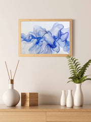 Blue Flower Petals Abstract Wall Art