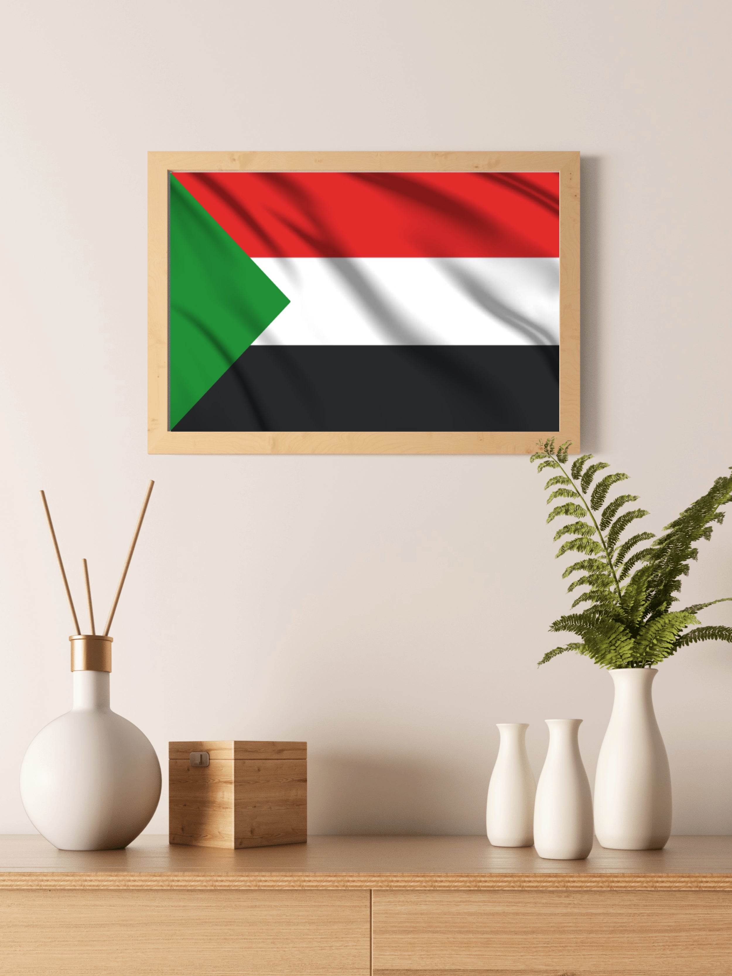 Sudan National Flag Wall Art - beink online art store