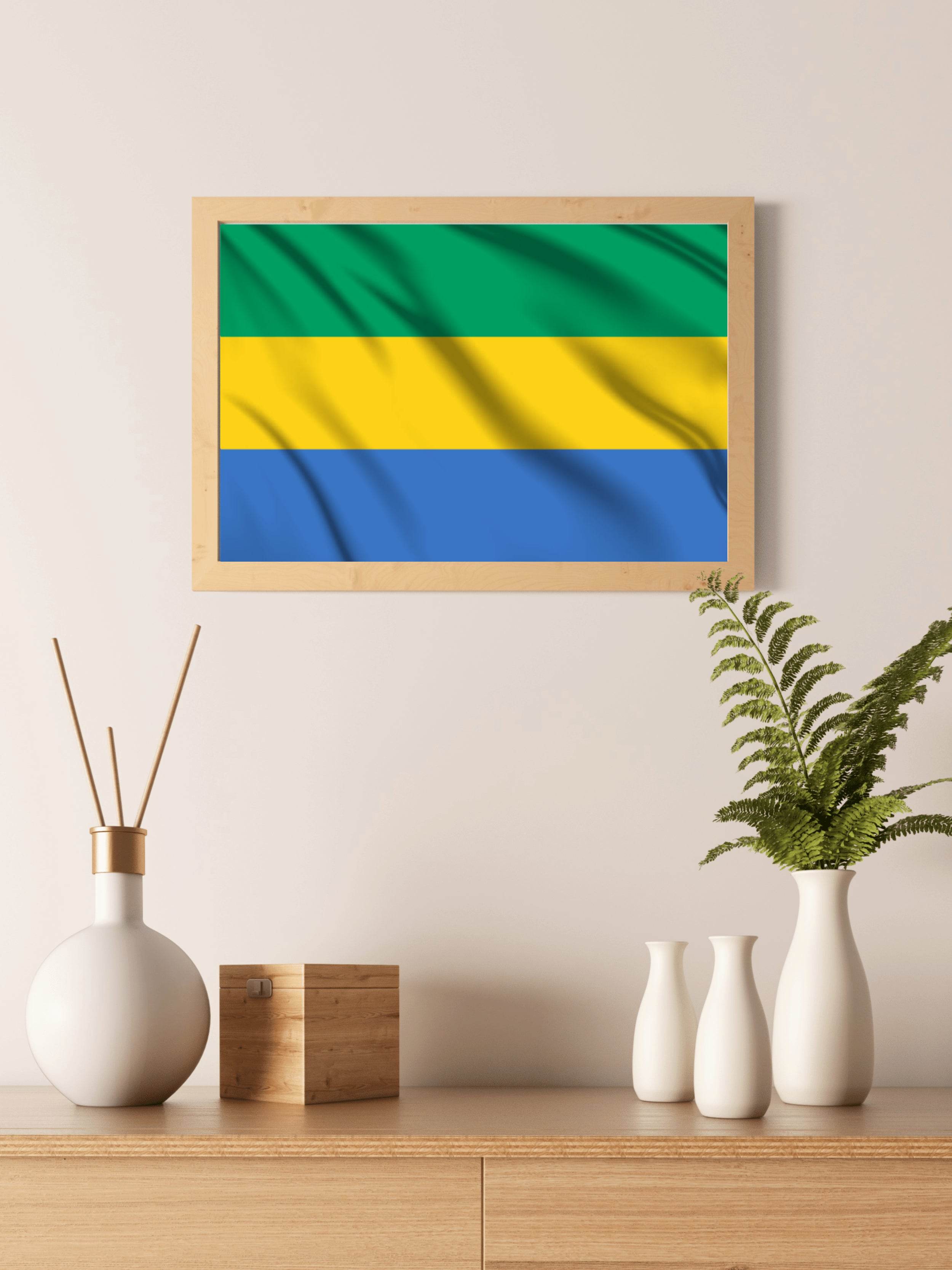 Gabon National Flag Wall Art - beink online art store