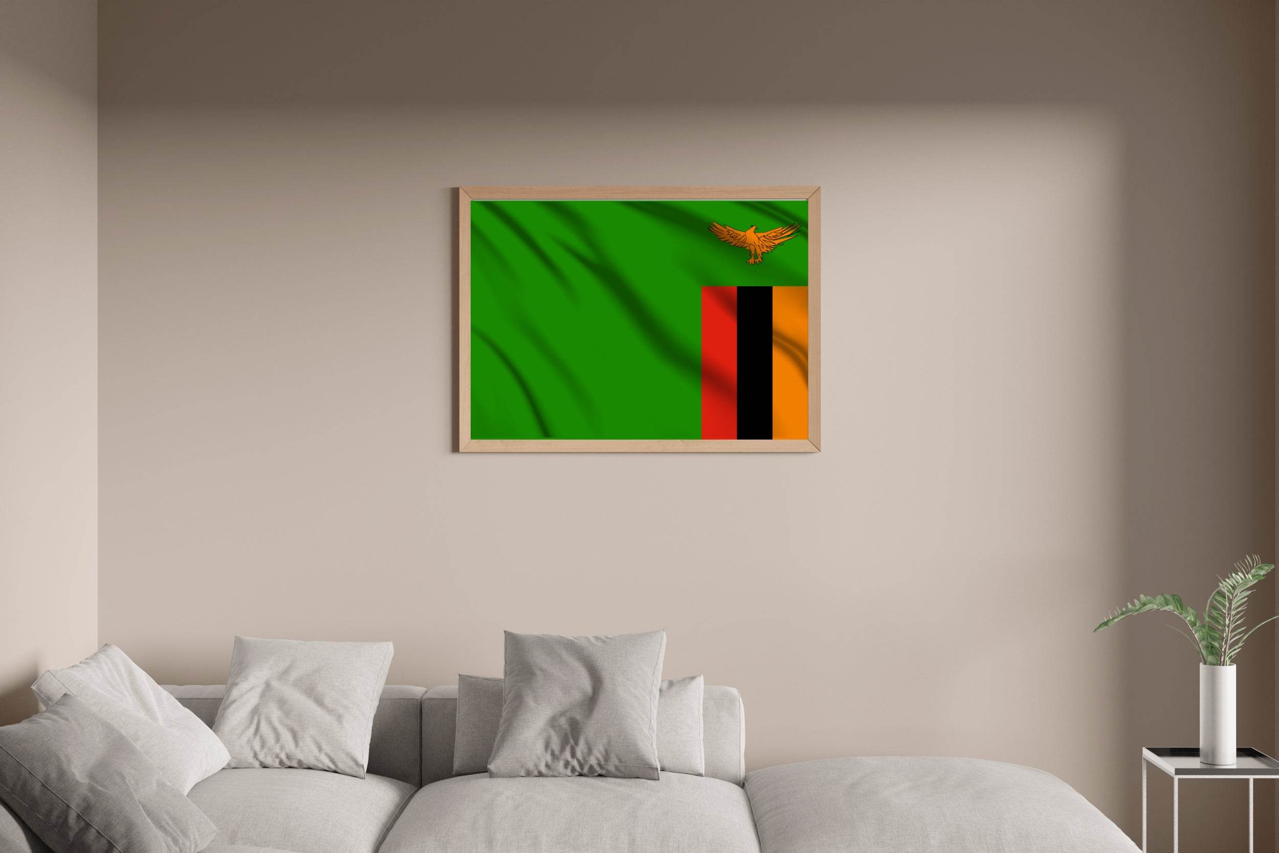 Zambia National Flag Wall Art - beink online art store