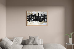 Black and White Chaos Modern  Wall Art