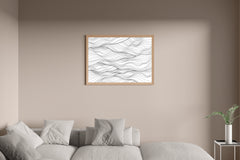 Black Thread Waves Abstract Wall Art