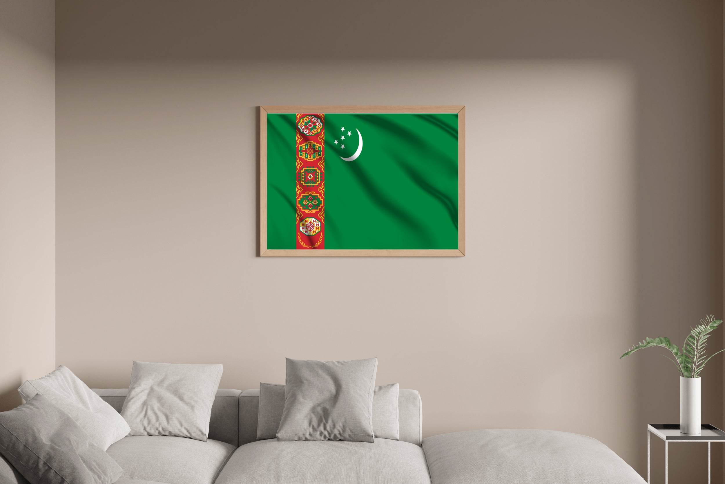 Turkmenistan National Flag Wall Art - beink online art store