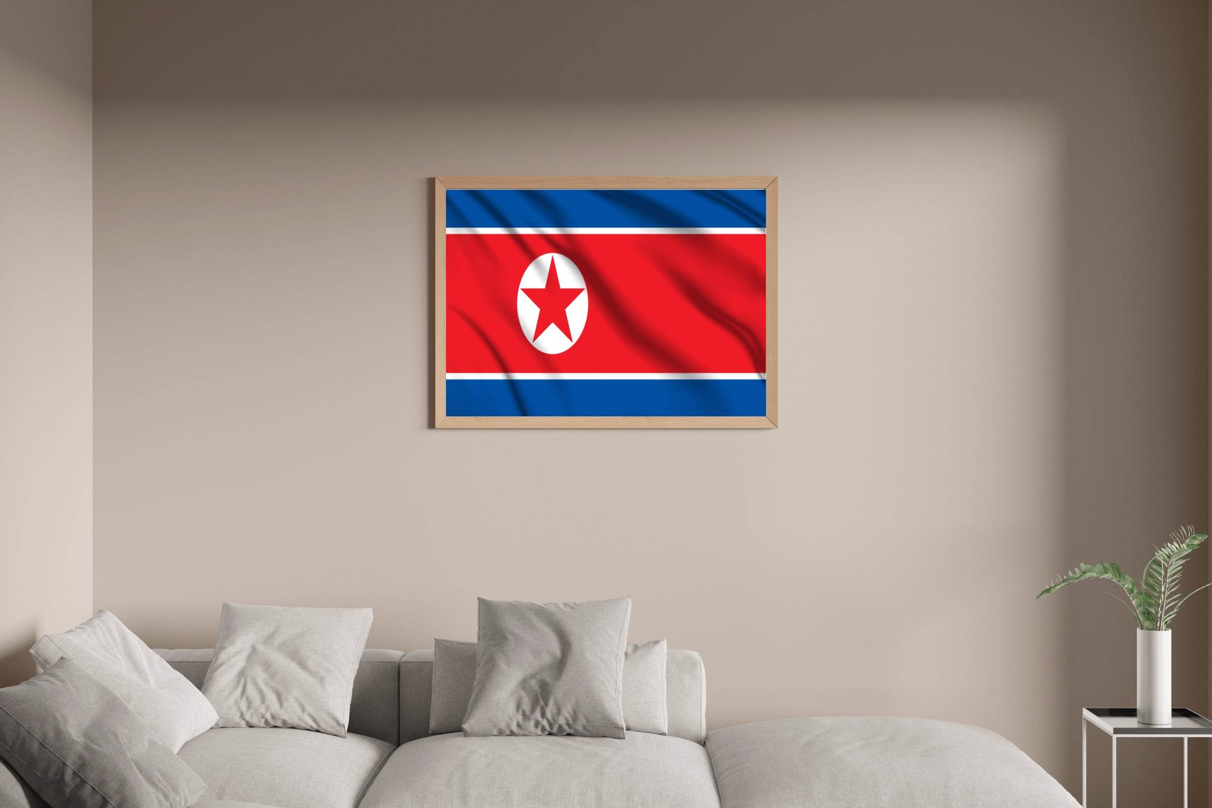 North Korea National Flag Wall Art - beink online art store