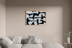 Black and White Interlocking Shapes Wall Art