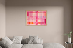 Grid of Squares in Shades of Pink and Orange