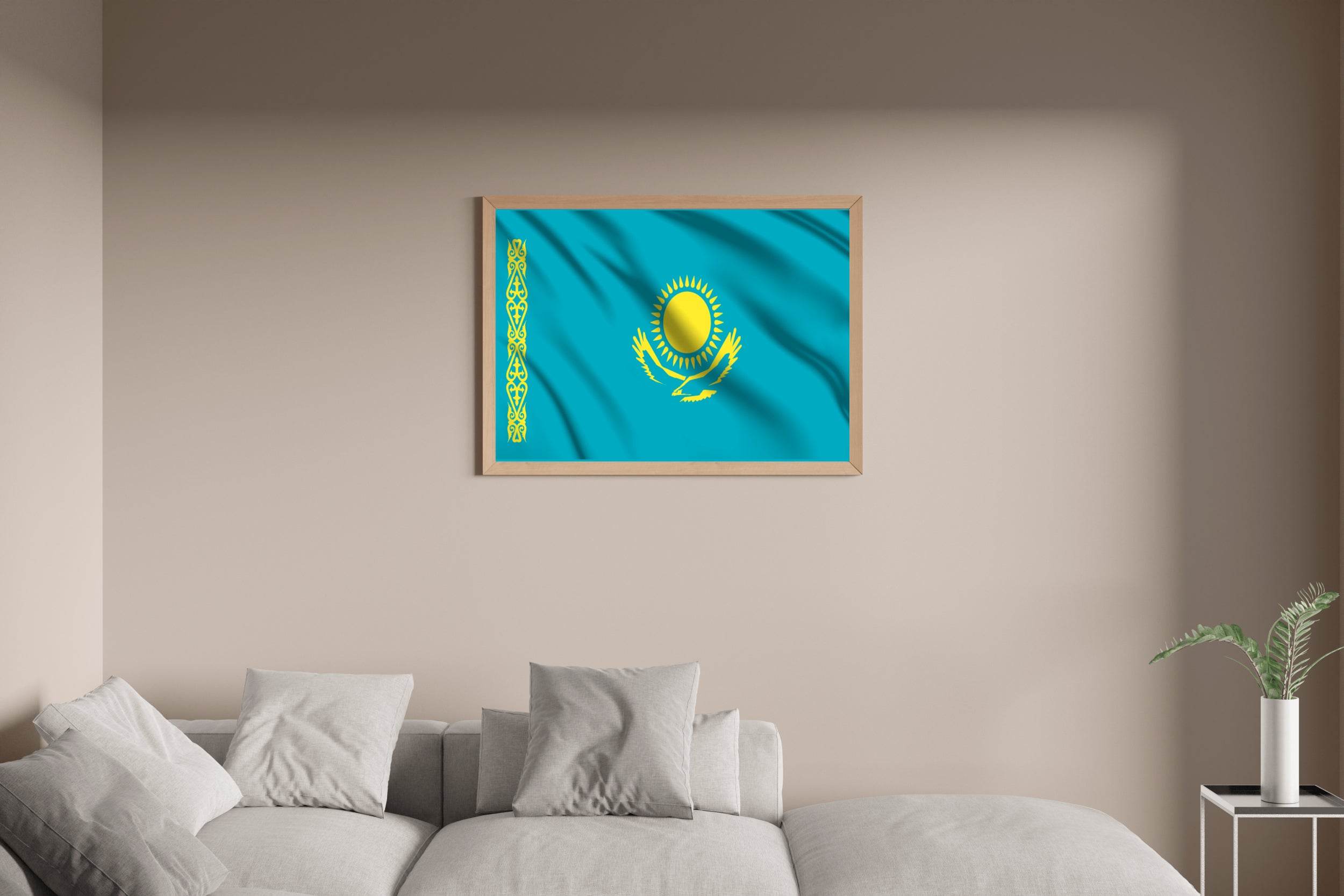 Kazakhstan National Flag Wall Art - beink online art store