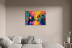 Vibrant Abstract Colorful Strokes Acrylic Painting