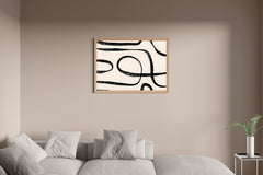 Black Ink Trails Modern Wall Art