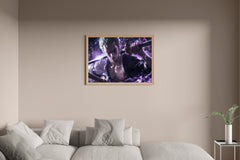 Roronoa Zoro Purple Anime Wall Art