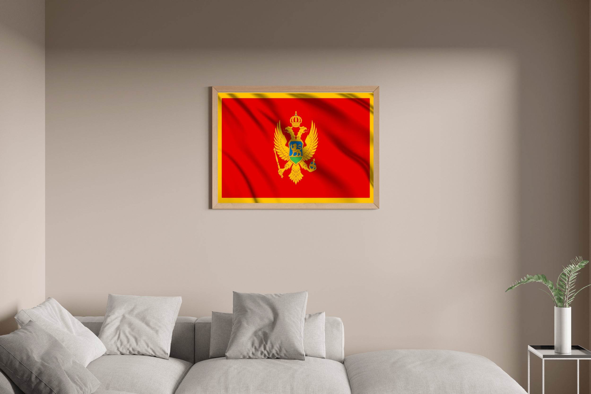 Montenegro National Flag Wall Art - beink online art store